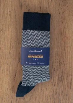 Montlimart CHAUSSETTES CHEVRON MARINE/GRIS CLAIR Marine/GrisClair New