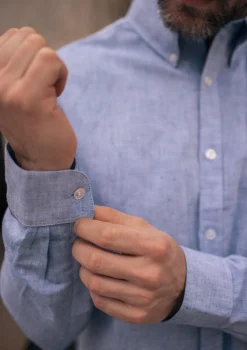 Montlimart CHEMISE CENTRE-LIN BLEU MARINE BleuMarine Fashion