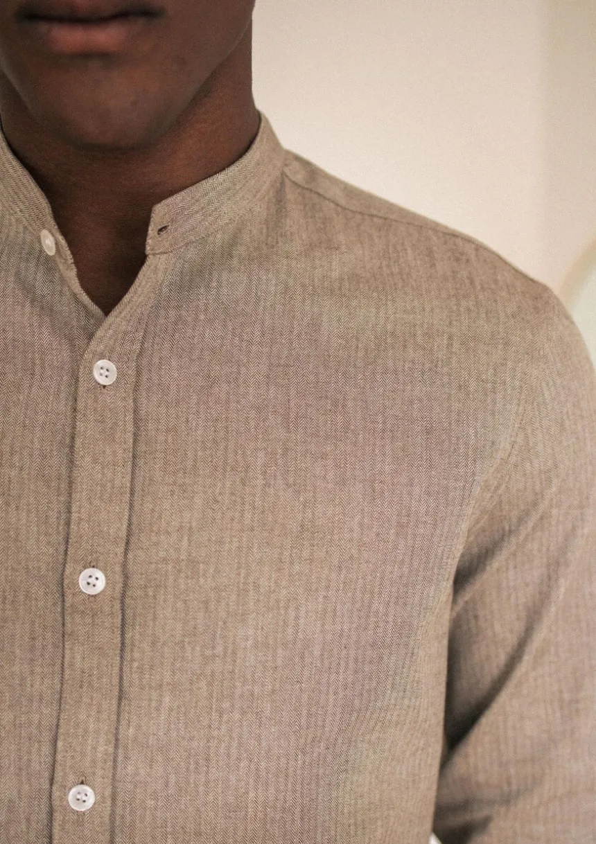 Montlimart CHEMISE CHEVRONS MARRON ChevronsMarron Flash Sale