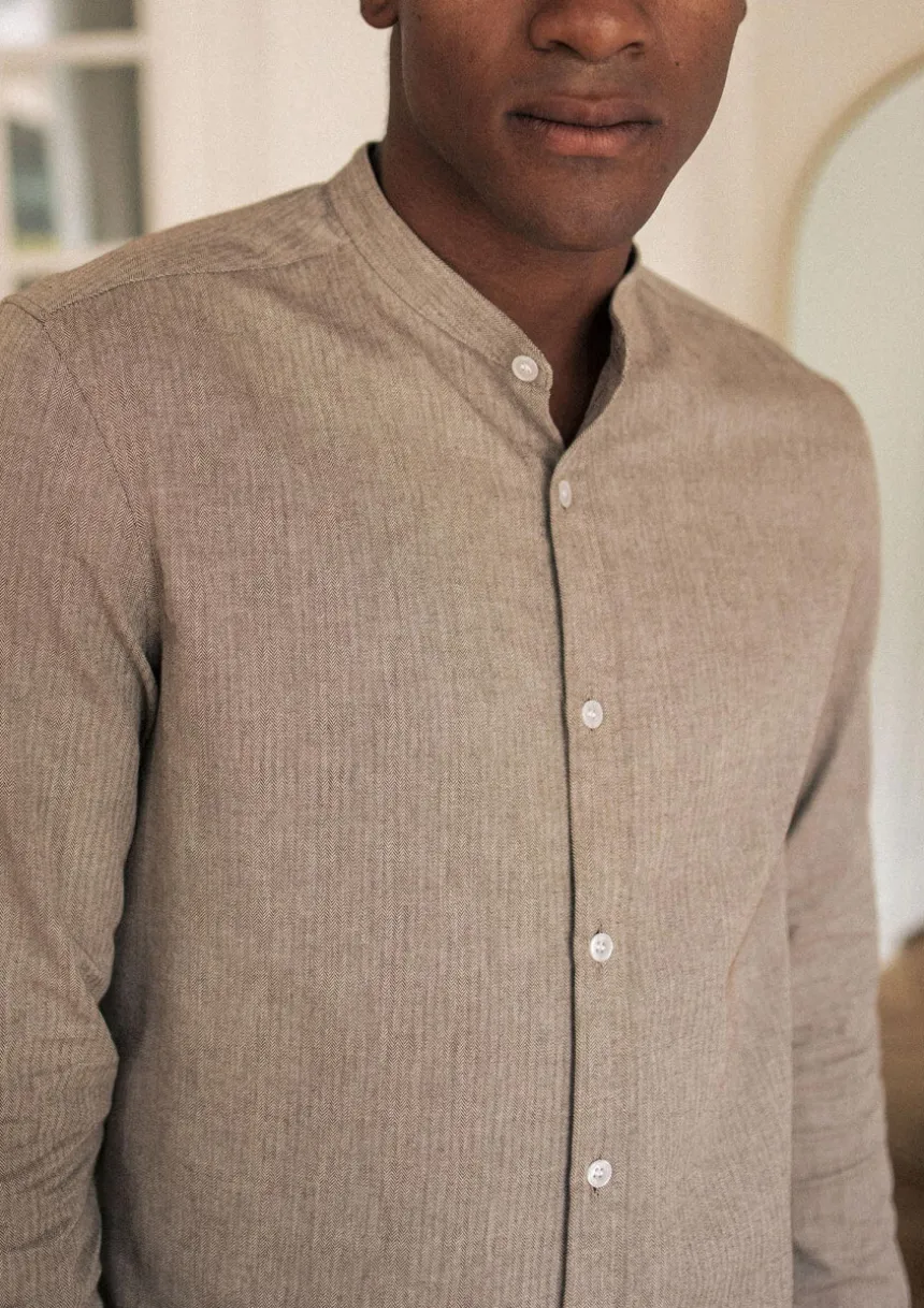 Montlimart CHEMISE CHEVRONS MARRON ChevronsMarron Flash Sale