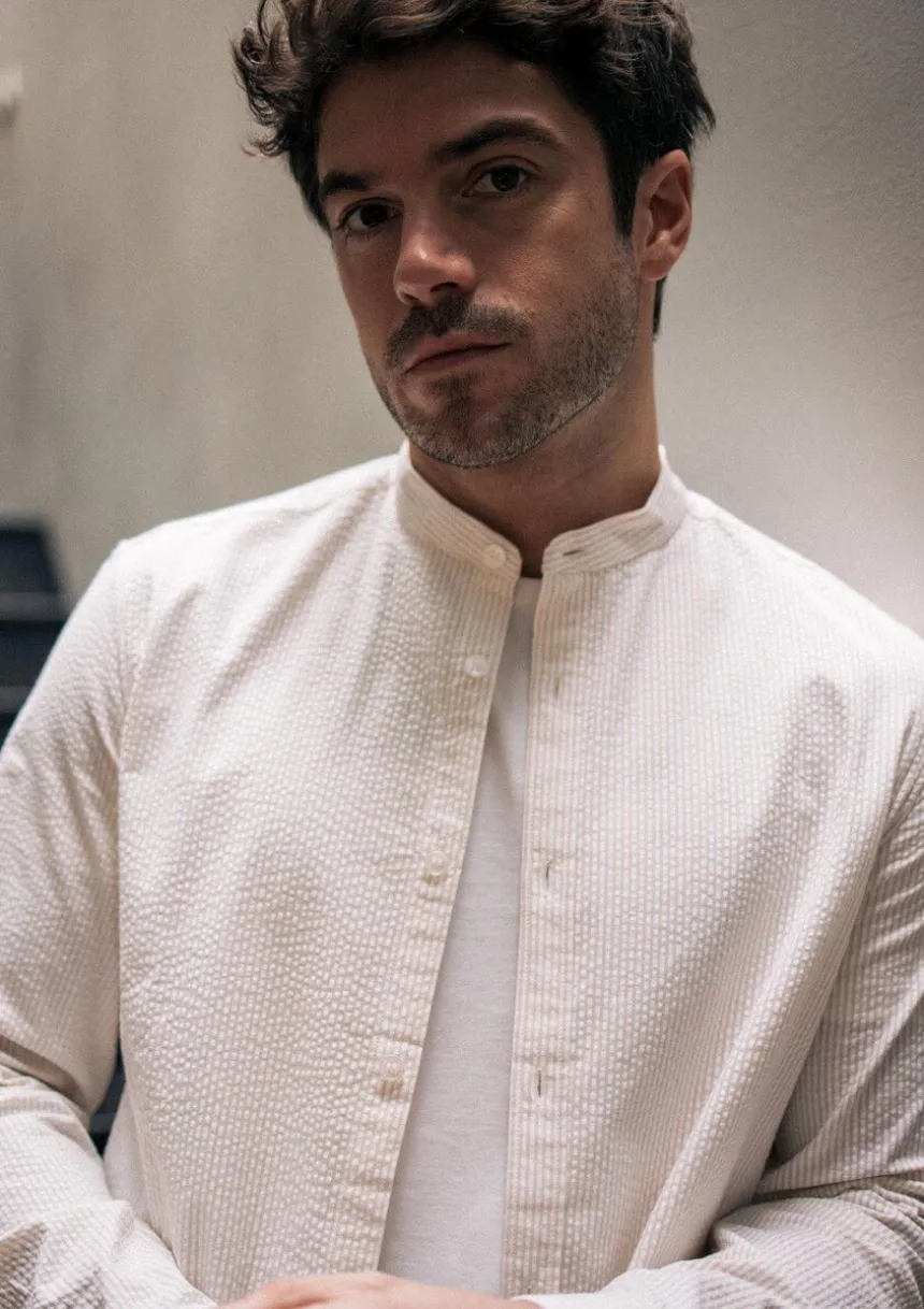 Montlimart CHEMISE TEXTURE BEIGE RAYURE TextureBeigeRayure Cheap