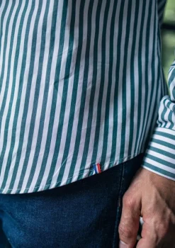 Montlimart CHEMISE SAINT PAUL VERT RAYURES VertRayures Clearance