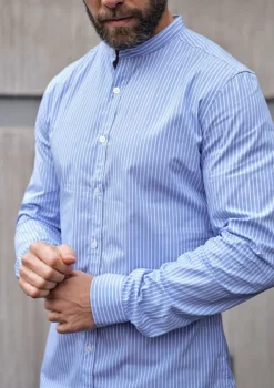 Montlimart CHEMISE SAINT PIERRE BLEU CIEL RAYURES BleuCielRayures Shop