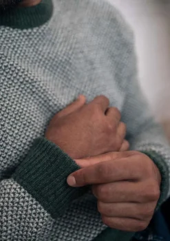 Montlimart PULL ALENTOUR Kaki/Ecru/Gris Flash Sale