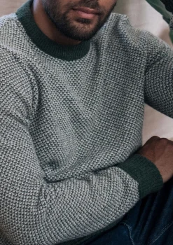 Montlimart PULL ALENTOUR Kaki/Ecru/Gris Flash Sale