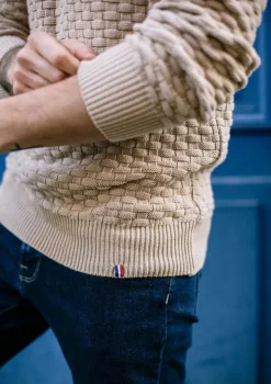 Montlimart PULL DAMIER Beige New