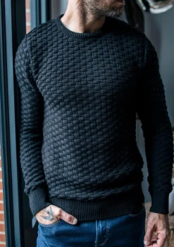 Montlimart PULL DAMIER Noir Best Sale