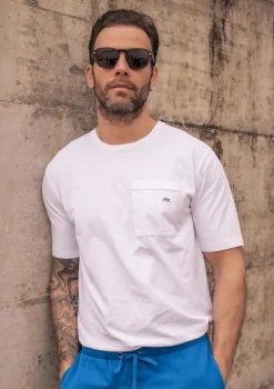 Montlimart T-SHIRT INITIAL Blanc Discount