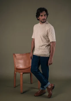 Montlimart T-SHIRT POLYGONE Ecru Discount