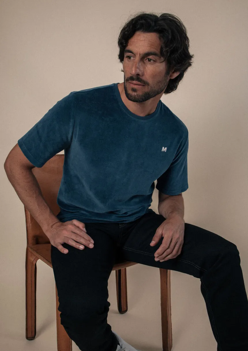 Montlimart T-SHIRT RELIEF Bleu New